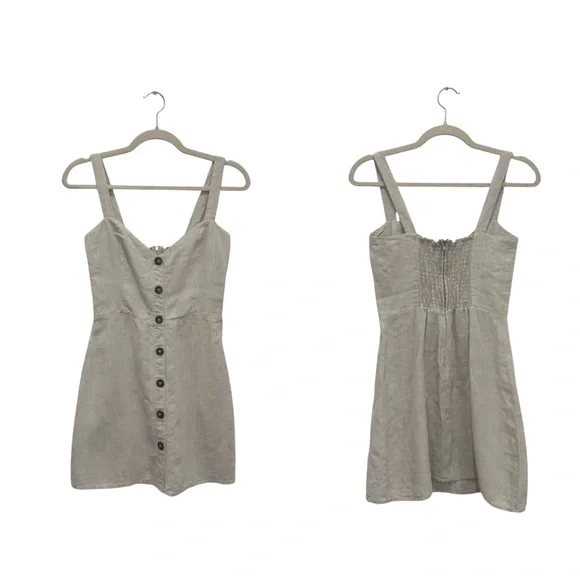 Reformation Finn Linen mini dress in natural - Picture 6 of 8